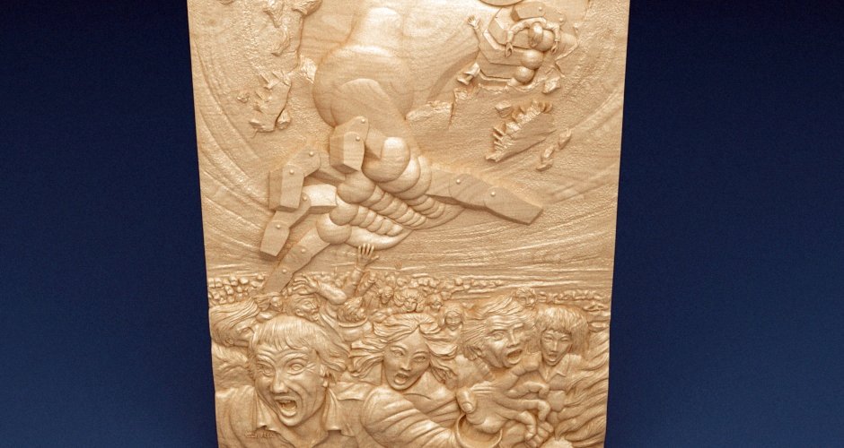 Bas-relief Queen — News of the World Inner Cover Art CNC 3D model - Dreameks
